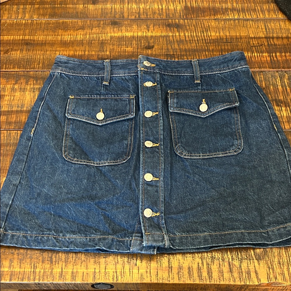LOFT Dark Blue Denim Mini Skirt